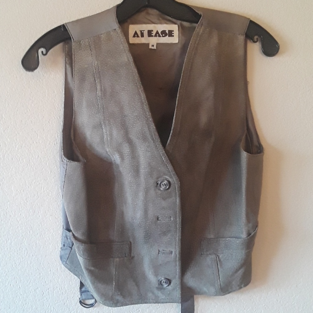 Genuine Leather Suede Vest by At Ease